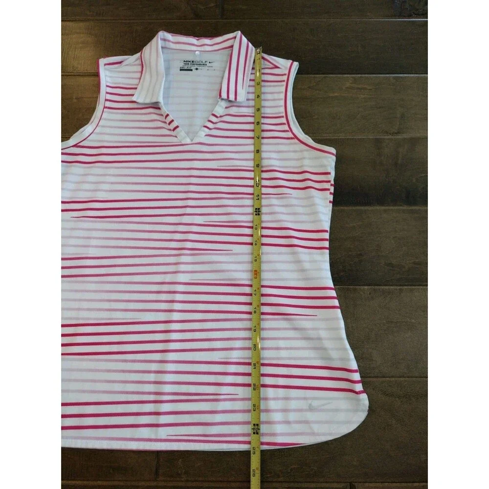 NIKE GOLF Women's Tour Performance white pink Polo Collared sleeveless top M